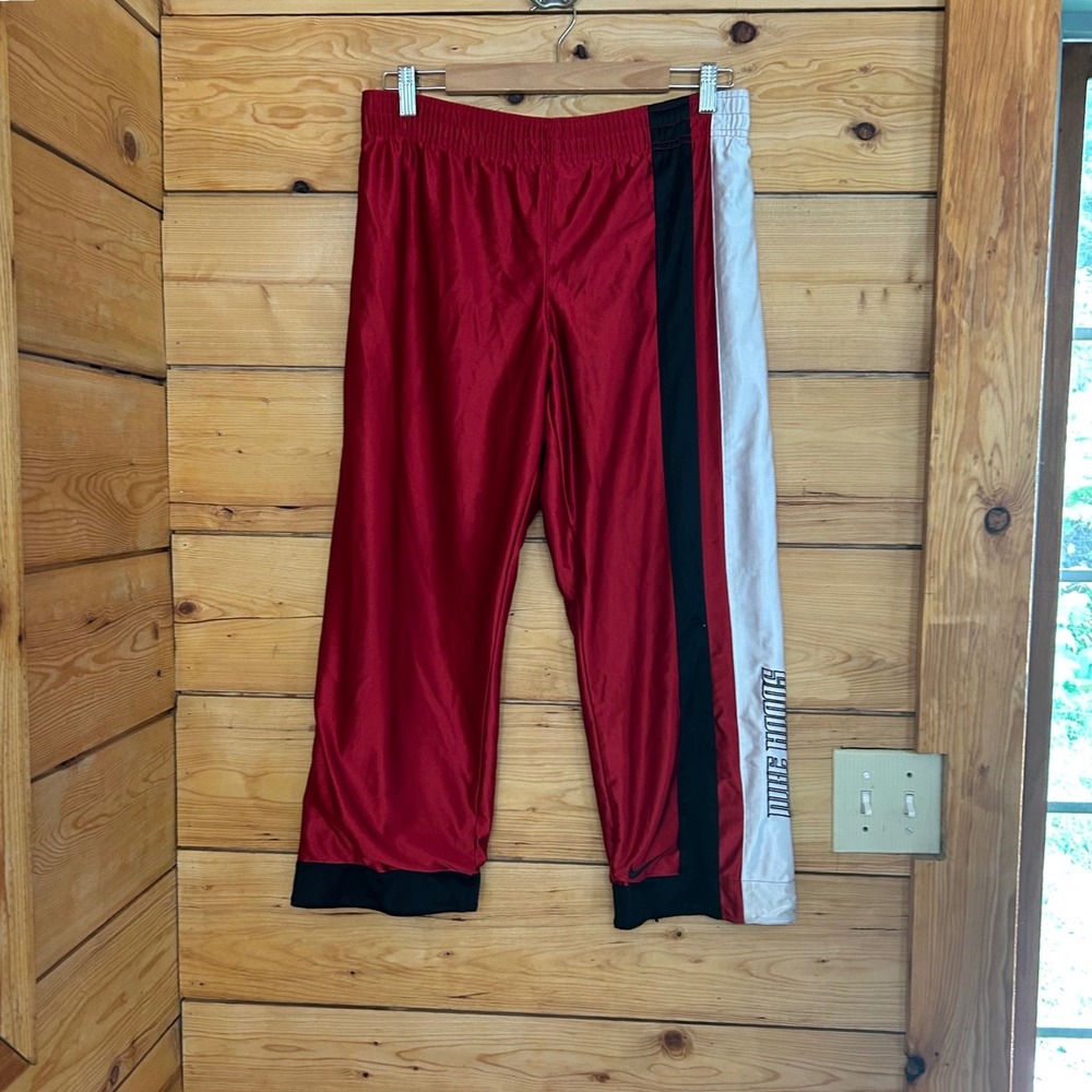 Vintage Tearaway Pants Mens Large Black Red Nike Hoops Breakaway Track 90s MCM